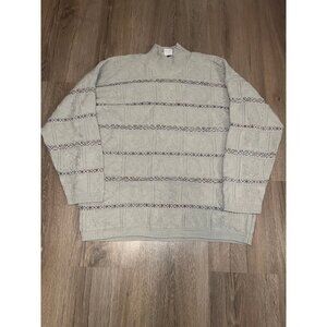 Vintage 90s Basic Editions Oversize Mockneck Tunic Sweater Lady-M Hearts Beige